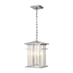 Oak Park 9'' Wide 3-Light Outdoor Pendant - Antique Brushed Aluminum 1