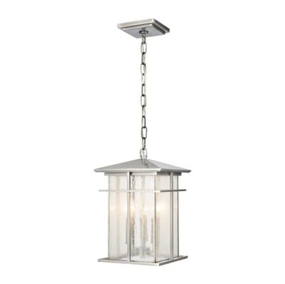 Oak Park 9″ Wide 3-Light Outdoor Pendant - Antique Brushed Aluminum