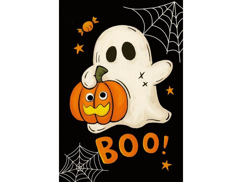 12X18IN BOO GHOST PUMPKIN 1