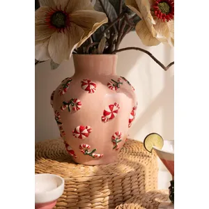 Ceramic Vase with Peppermint Detail 2