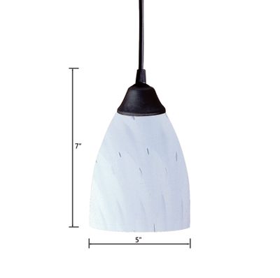 Classico 5″ Wide 1-Light Mini Pendant - Dark Rust with Simple White Glass