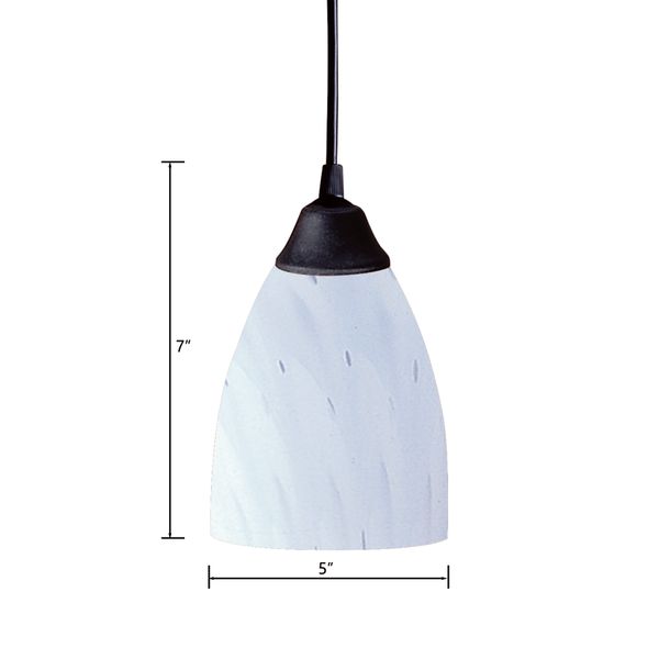 Classico 5'' Wide 1-Light Mini Pendant - Dark Rust with Simple White Glass
