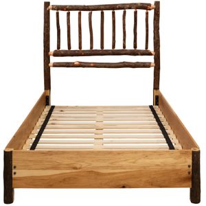 Hickory Log Traditional Bed with Rail System - King - Cognac 4