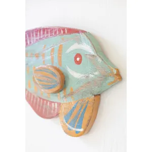 Set of 2 Colorful Wood Fish Wall Plaques 4