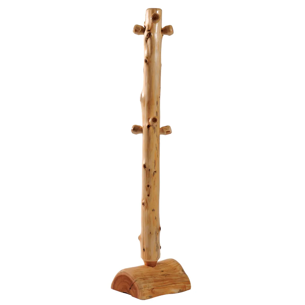Cedar Log Floor Coat Tree - Weathered