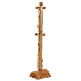 Cedar Log Floor Coat Tree - Weathered