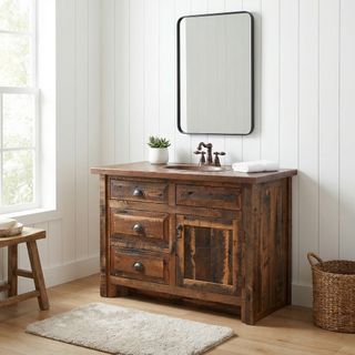 Barnwood Vanity - 36-inch - Barnwood Edged Laminate Top - Sink Right