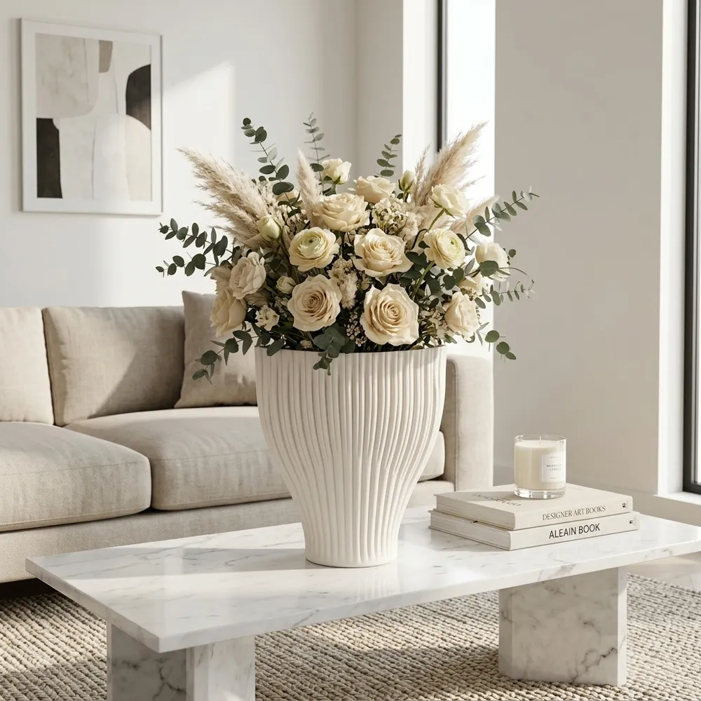 STORMTON IVORY VASE 14 (IN)