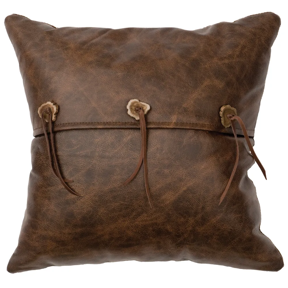 Cheyenne Slicker Leather Pillow - Fabric Back