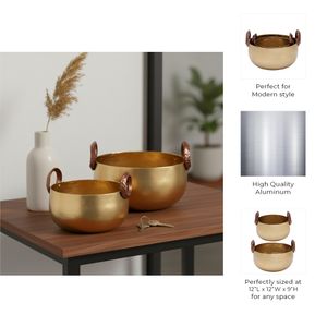 ORIONBURN SET OF 2 GOLD BOWLS 9 (IN) 8
