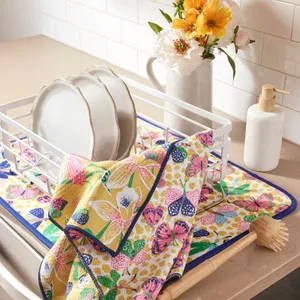 Botanical House Waffle Weave Tea Towel 3