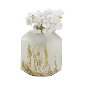RAESTONE IVORY GLASS VASE 10 (IN) 3