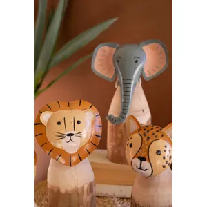 Set of 3 Recycled Wood and Iron Safari Animals 3
