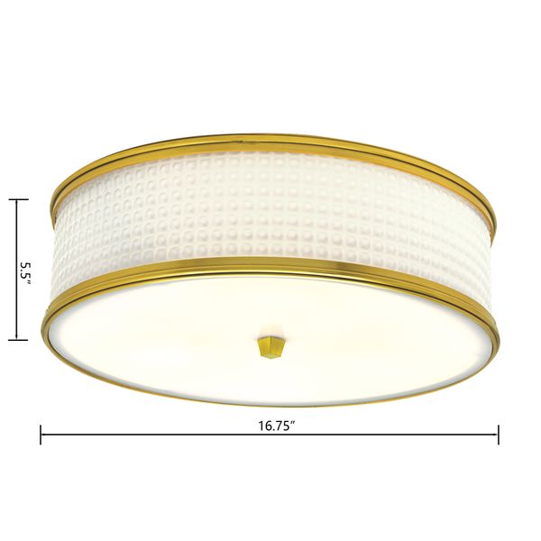 Prism 16.75'' Wide 3-Light Flush Mount - Satin Brass