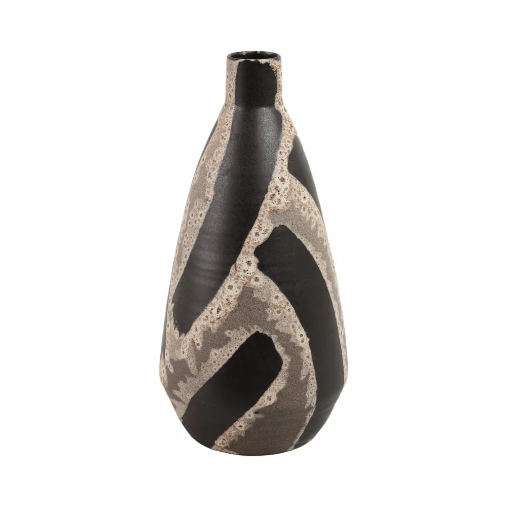 ELM BLACK VASE 16 (IN)
