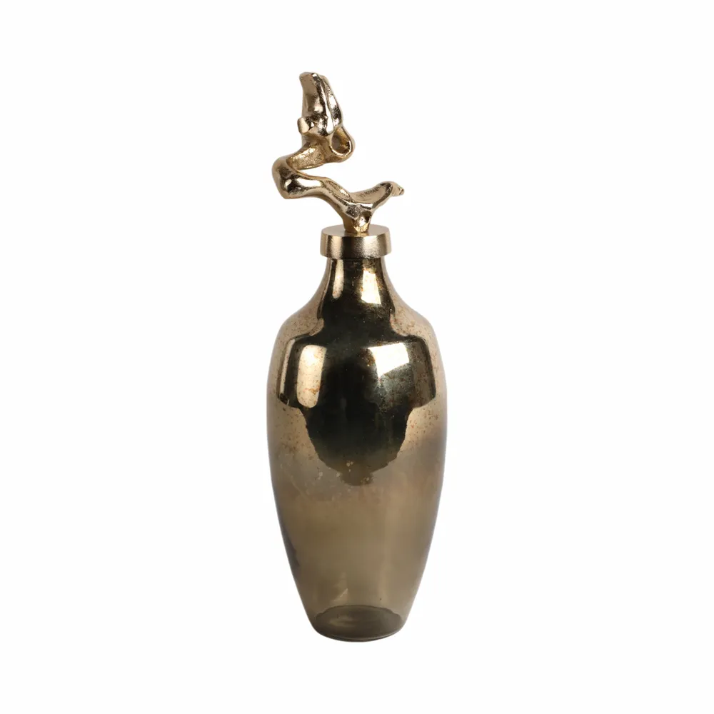 BRAMRUN GOLD GLASS VASE 16 (IN)