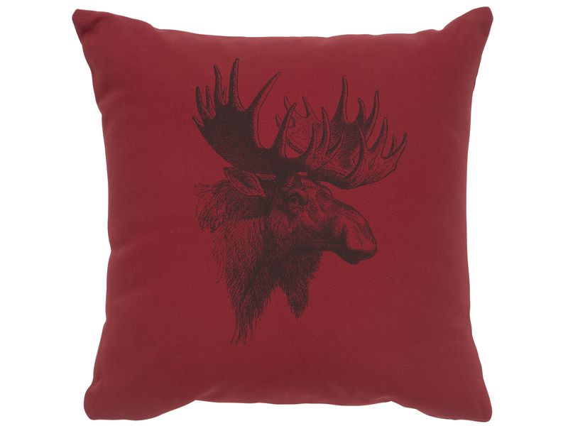 Image Pillow - Moose Profile - Cotton Brick 1