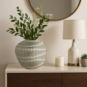AXELBURN WHITE GLASS VASE 11 (IN) 12