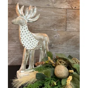 Wooden Beaded Reindeer 12x7in 1