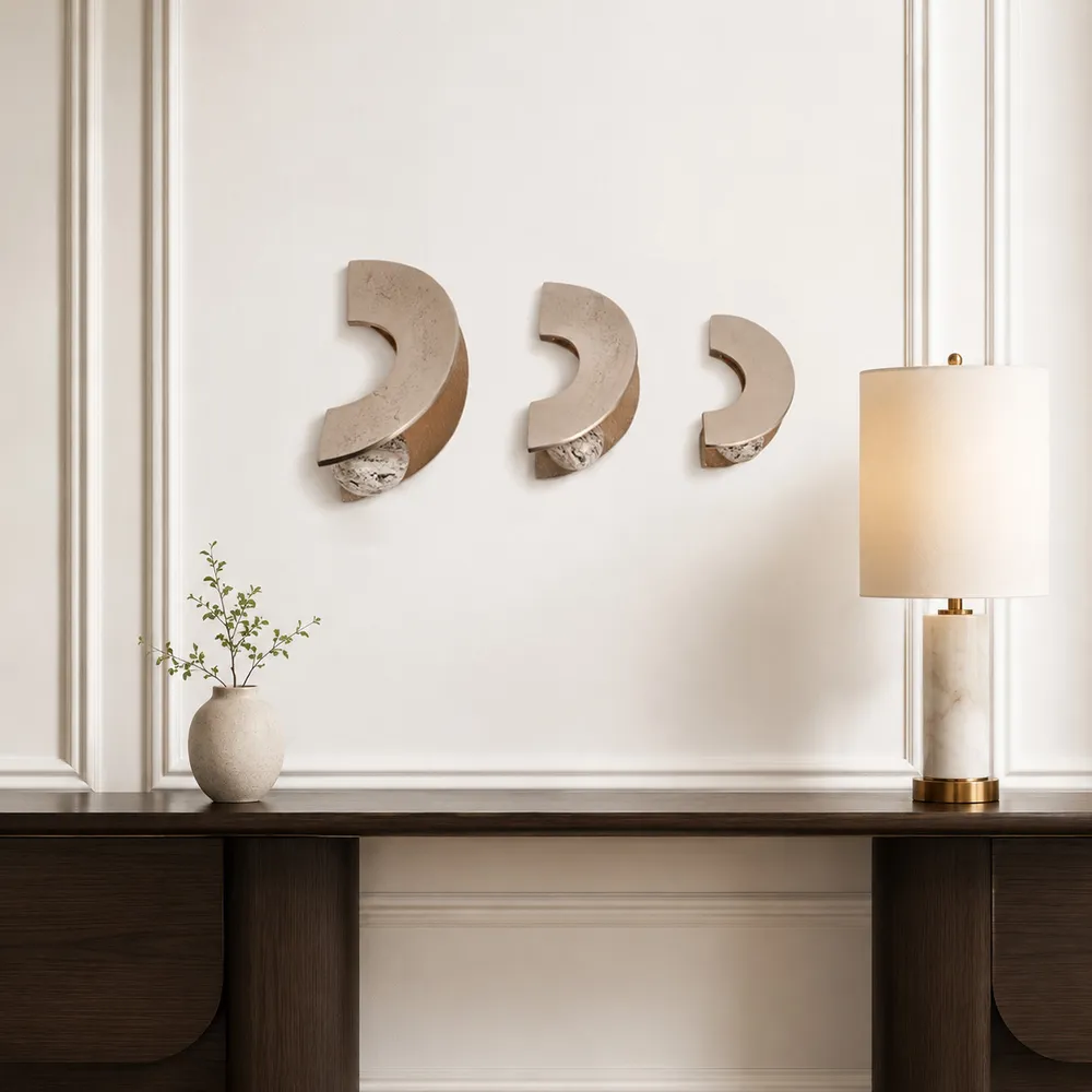 PRESTONWOOD SET OF 3 SILVER WALL SCULPTURES 13 (IN)