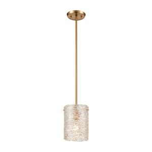 Chiseled Ice 7'' Wide 1-Light Mini Pendant - Satin Brass 1