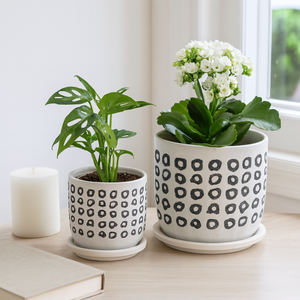 ELDONLAKE SET OF 2 BLACK PLANTER 6 (IN) 12