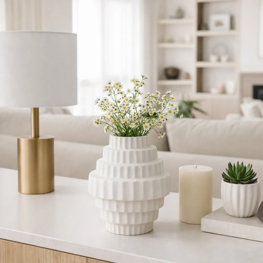 HEDLEYLAKE WHITE VASE 8 (IN)