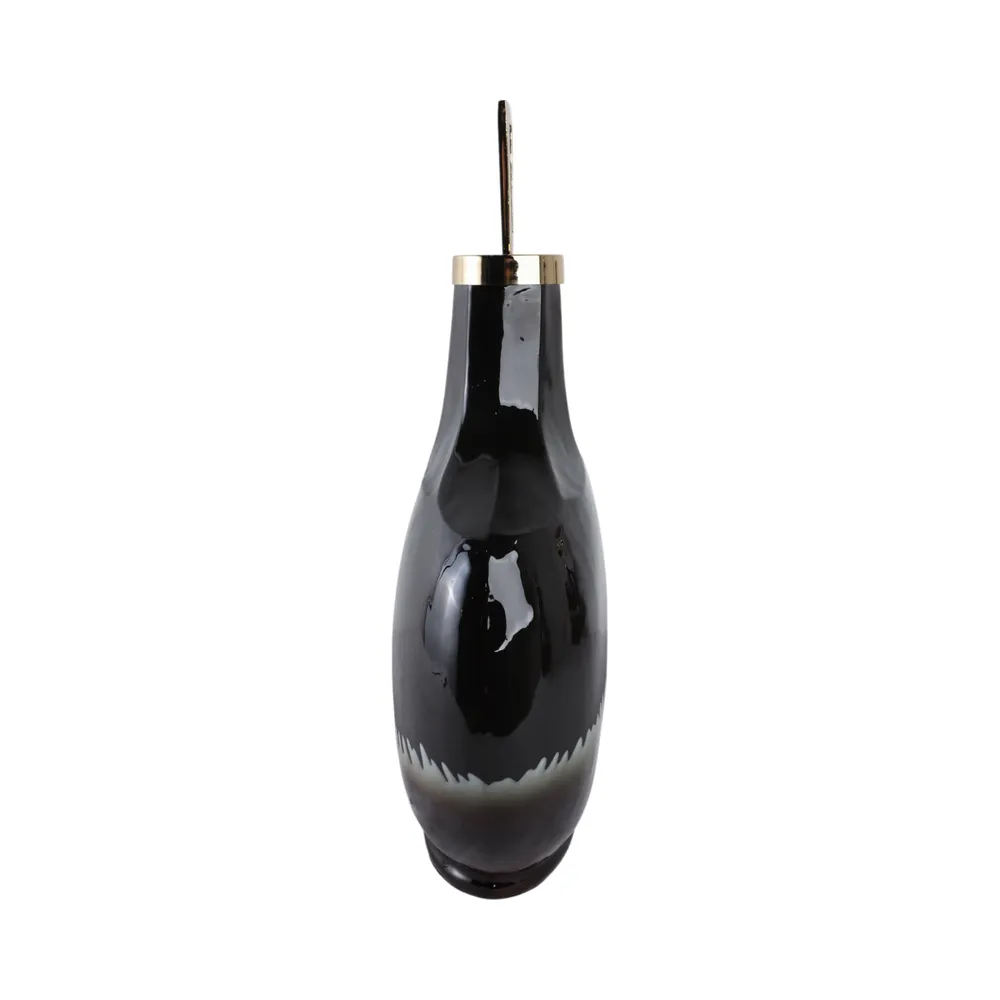 ELMONTGROVE BLACK GLASS VASE 20 (IN)