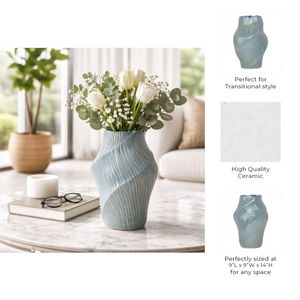 DORSEYSTONE BLUE VASE 14 (IN) 8