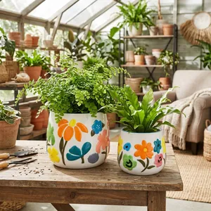 NICKGROVE SET OF 2 ORANGE PLANTER 7 (IN) 10