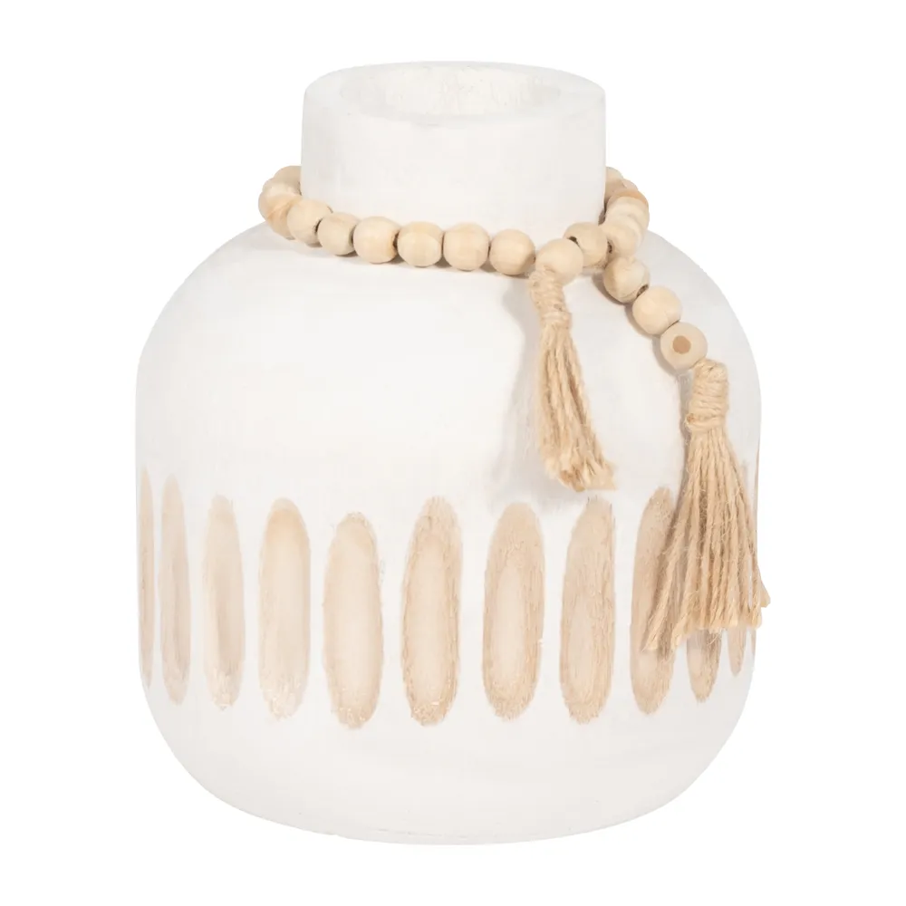 PEARLLAND WHITE VASE 8 (IN)