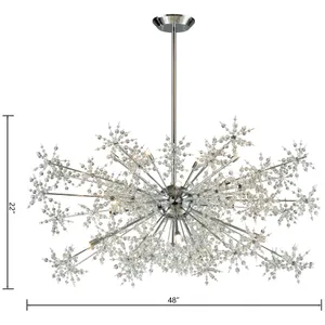 Snowburst 48'' Wide 20-Light Chandelier - Polished Chrome 2
