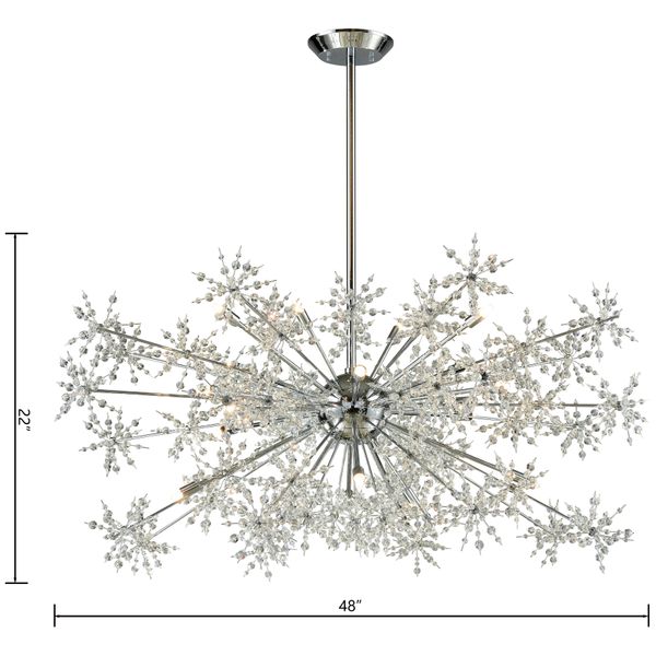 Snowburst 48'' Wide 20-Light Chandelier - Polished Chrome