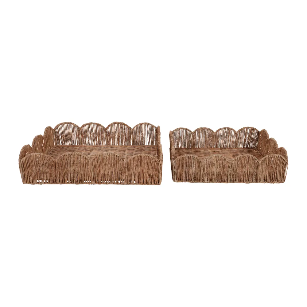 YATESGROVE SET OF 2 BROWN TRAY 4 (IN)