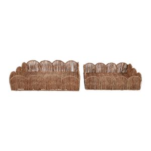 YATESGROVE SET OF 2 BROWN TRAY 4 (IN) 1