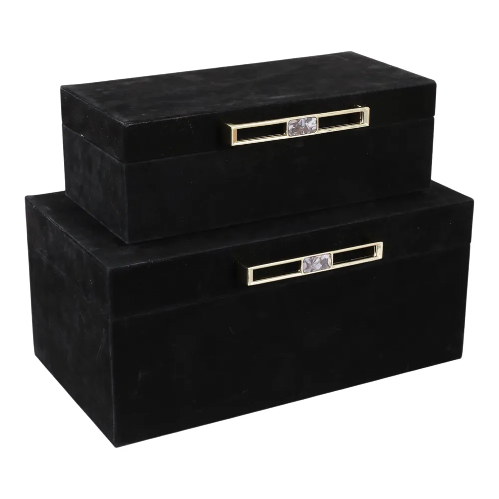 GRANLEYBURN SET OF 2 BLACK BOXES 6 (IN)