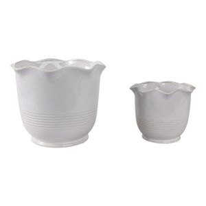 ALECHAVEN SET OF 2 IVORY PLANTER 11 (IN) 1
