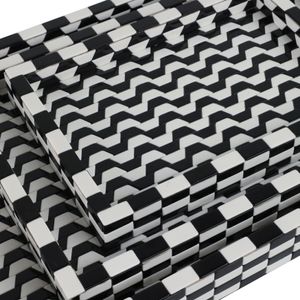 HANKCROSS SET OF 3 BLACK TRAY 2 (IN) 5