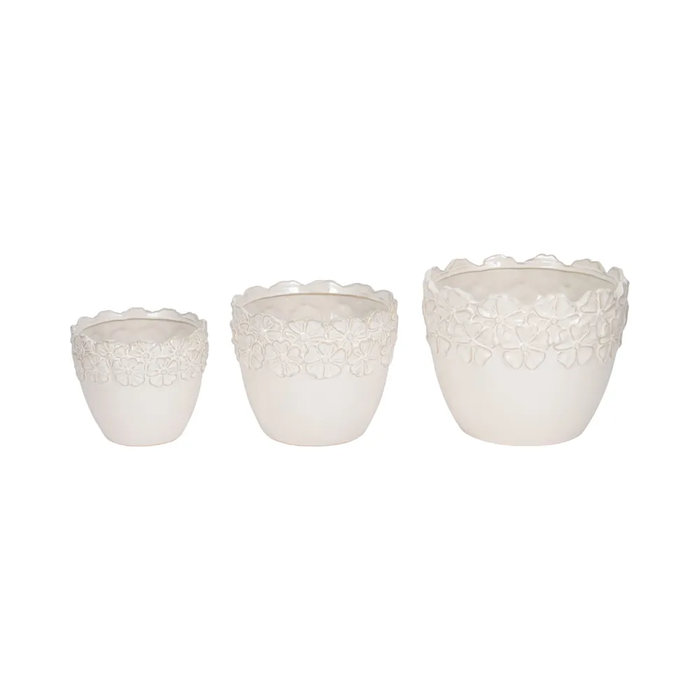 SLATERGATE SET OF 3 IVORY PLANTER 10 (IN)