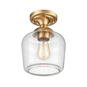 Agnes 8'' Wide 1-Light Semi Flush Mount - Satin Brass 3