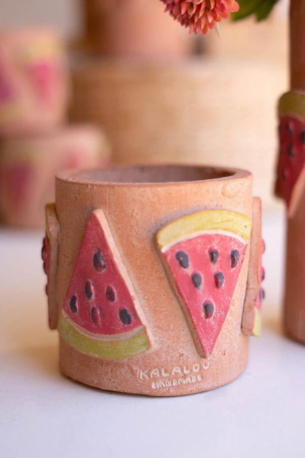 Clay Watermelon Container / Short