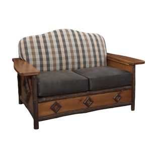 Hickory Log  Diamond Peak Loveseat - Premium Fabric - Seat:  Fabric TBD;   Backrest:  Fabric TBD 4