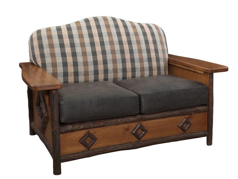 Hickory Log  Diamond Peak Loveseat - Premium Fabric - Seat:  Fabric TBD;   Backrest:  Fabric TBD 4