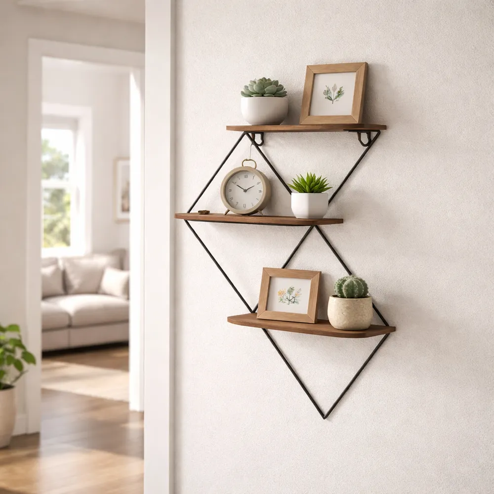WALTBEACH BROWN WALL SHELF 21 (IN)