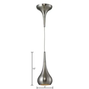 Lindsey 4'' Wide 1-Light Mini Pendant - Satin Nickel 2