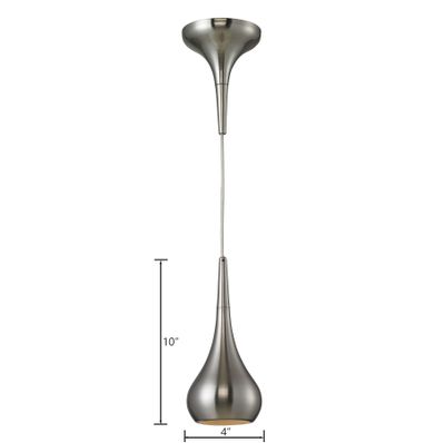 Lindsey 4″ Wide 1-Light Mini Pendant - Satin Nickel