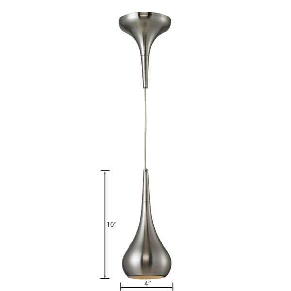 Lindsey 4'' Wide 1-Light Mini Pendant - Satin Nickel