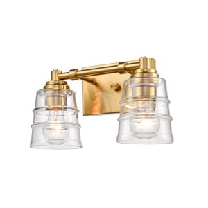 Pulsate 13'' Wide 2-Light Vanity Light - Satin Brass 2