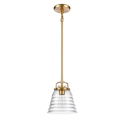 Current 8″ Wide 1-Light Mini Pendant - Satin Brass