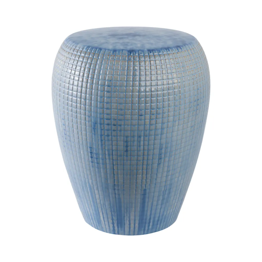 FLINTSIDE BLUE GARDEN STOOL 18 (IN)